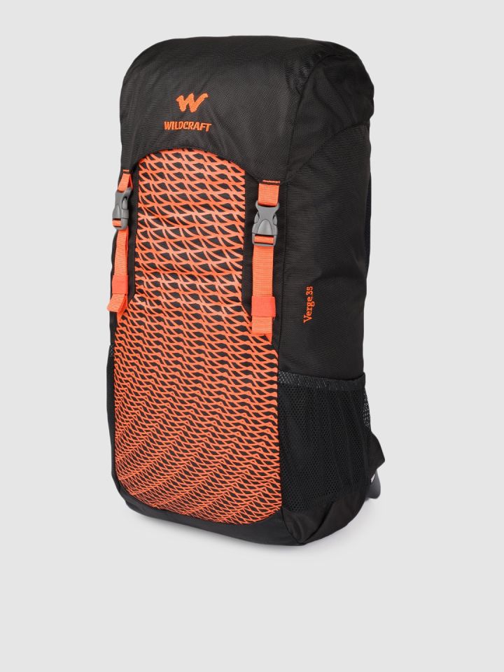 Buy Wildcraft Unisex Black And Orange Printed Verge 35 Rucksack