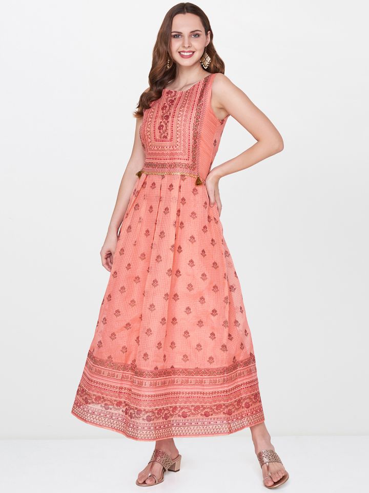 Global desi pink maxi dress discount