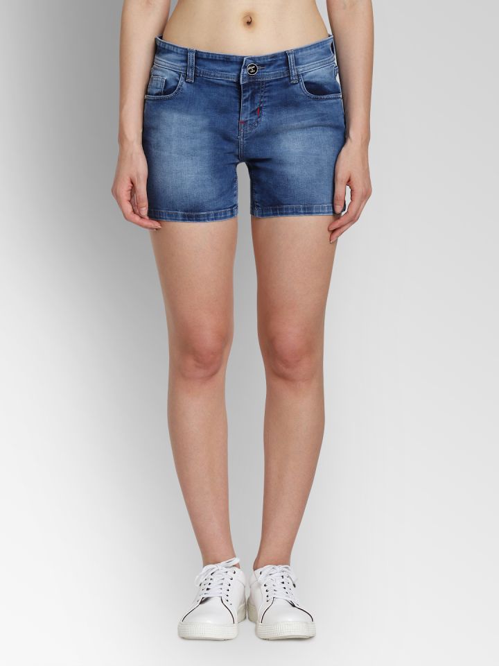 skinny fit denim shorts