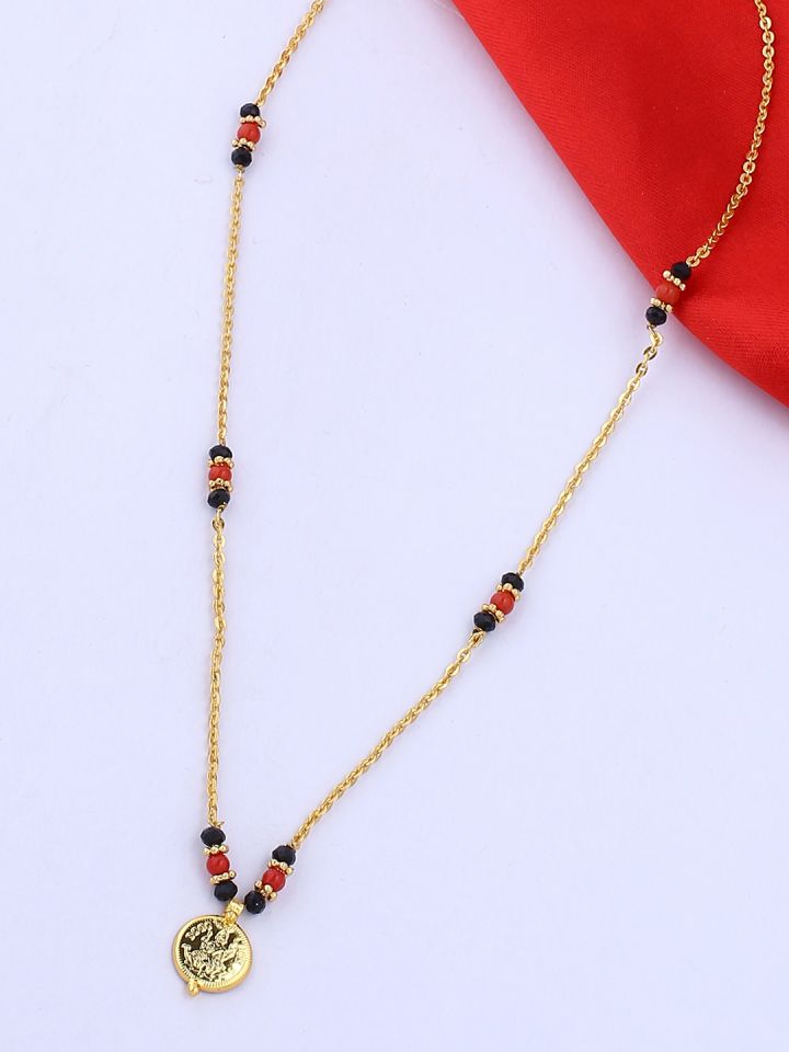 Red and black sale beads in mangalsutra