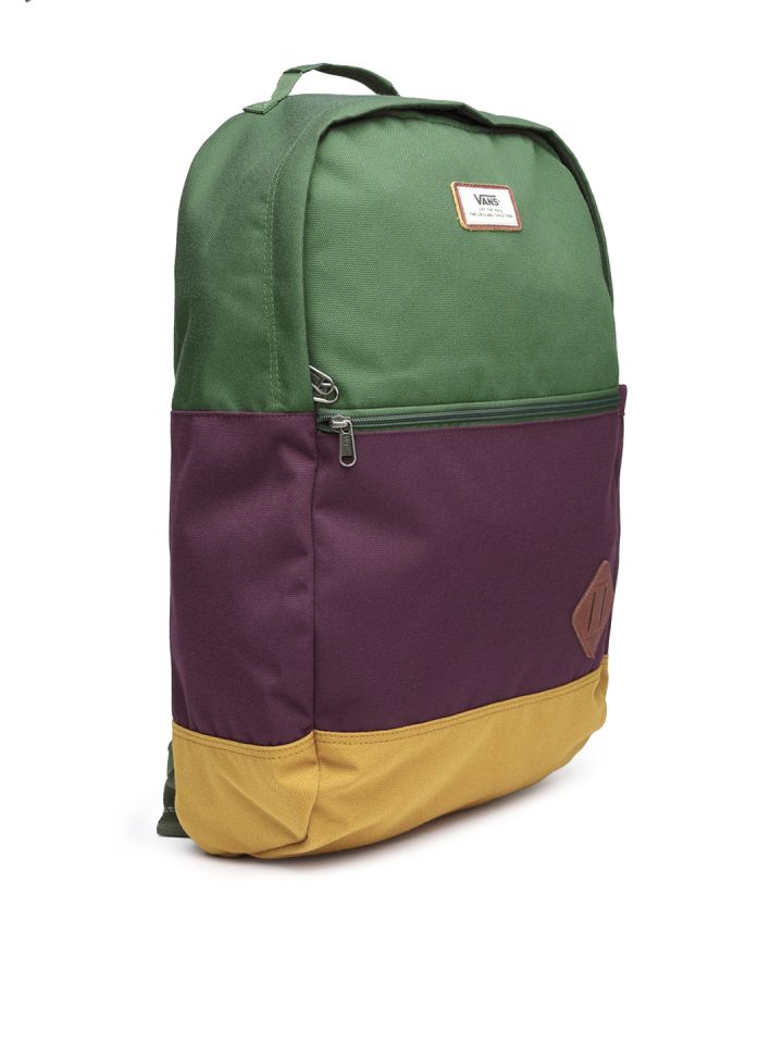 Buy Vans Unisex Olive Green Burgundy Backpack Backpacks for