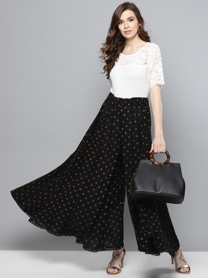 black flared palazzo