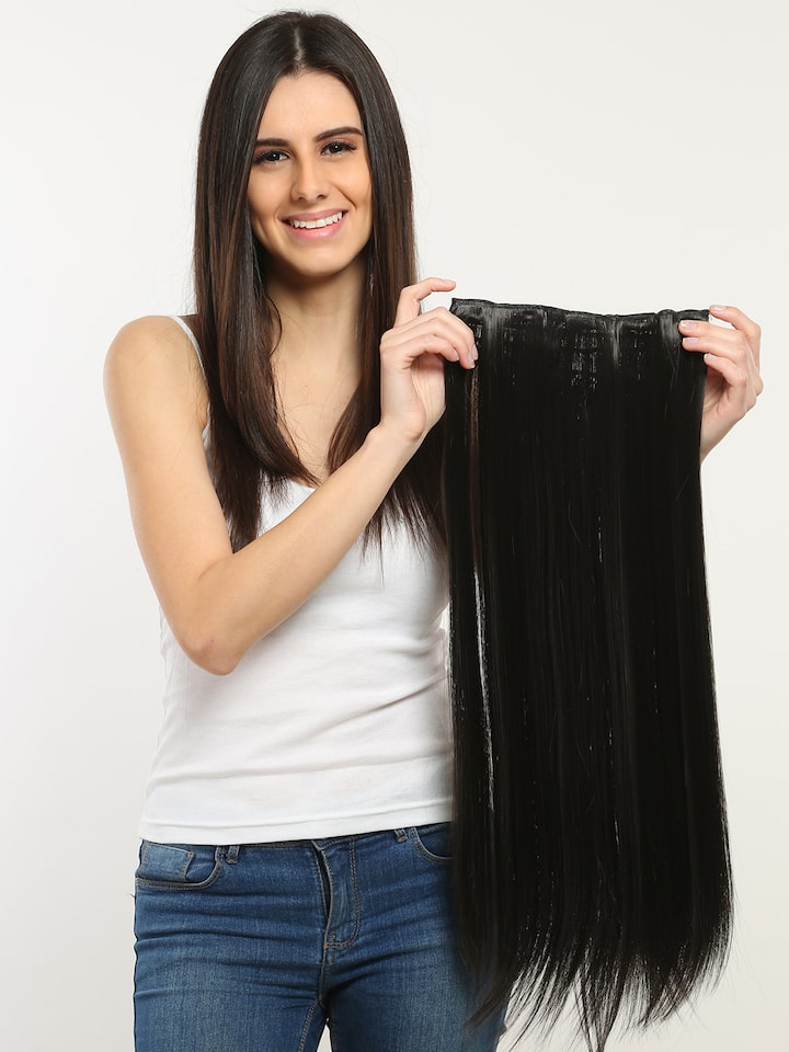 Buy Foolzy Women Black Clip In Hair Extensions - Beauty Accessory for Women  9819037 | Myntra