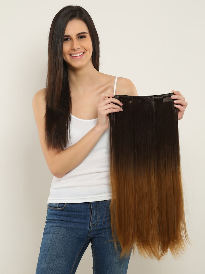 Buy Foolzy Women Brown & Black Ombre Clip In Hair Extensions - Beauty  Accessory for Women 9819039 | Myntra