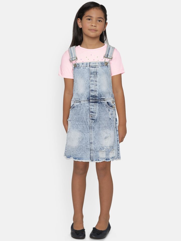 girls denim pinafore dress