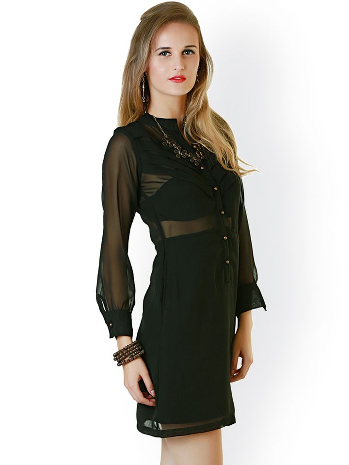 sheer shirt dress