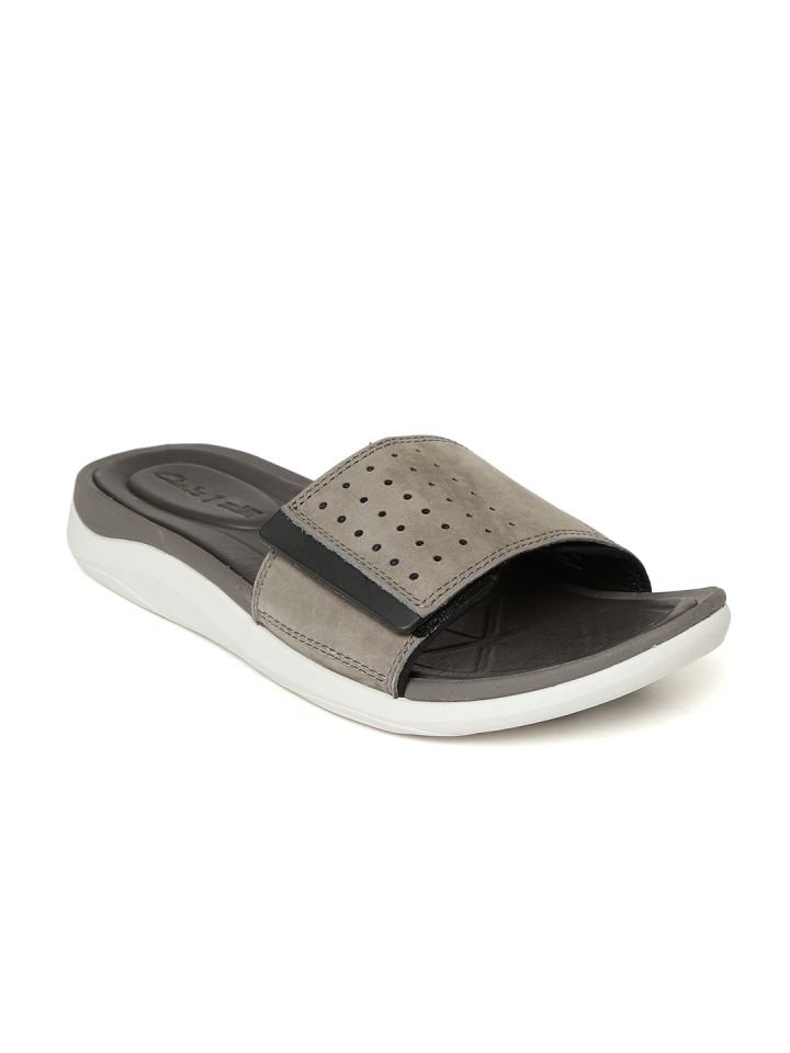 Clarks grey sandals sales