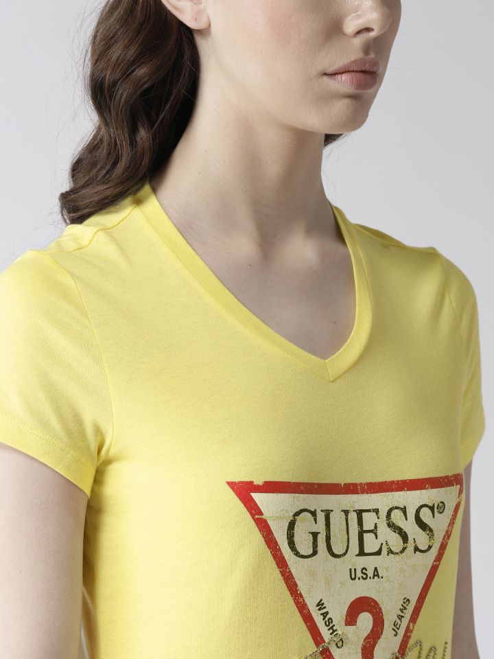 Guess online yellow top