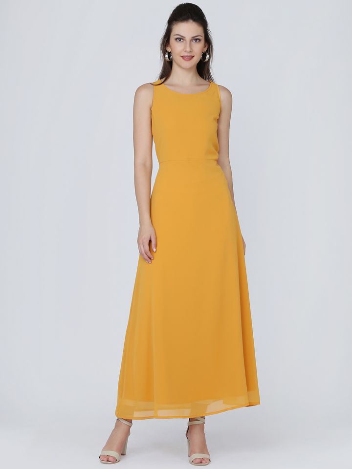 maxi mustard dress