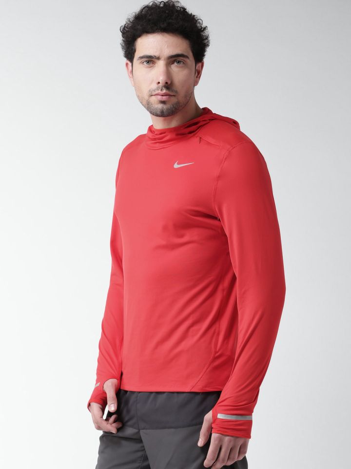 Nike Red Hooded Running T shirt