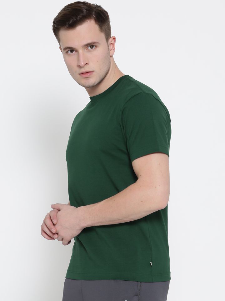 Buy Jockey Men Green Solid Round Neck T