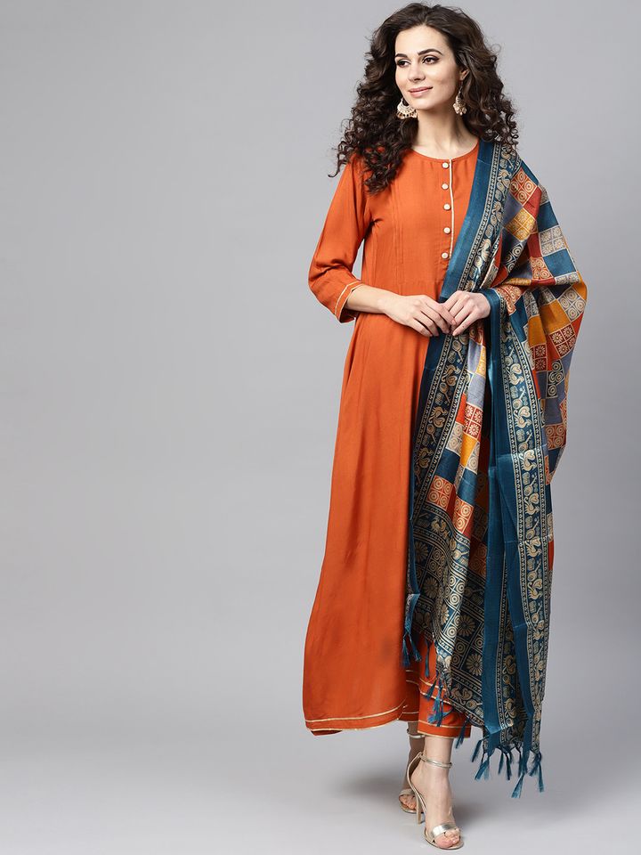 rustorange kurta