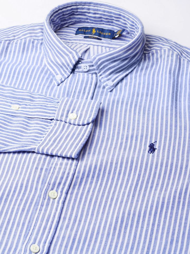 Polo blue striped shirt shop
