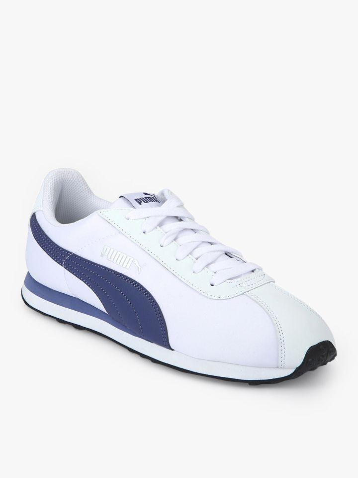 puma blue and white sneakers