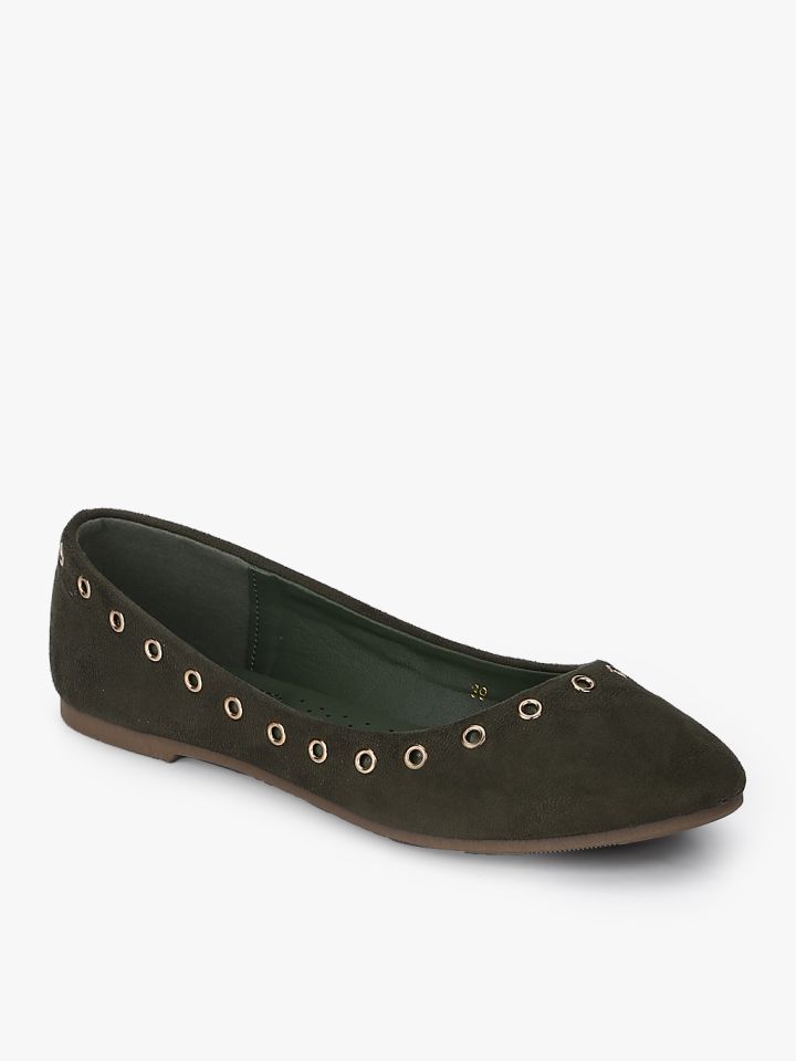 olive green ballet flats