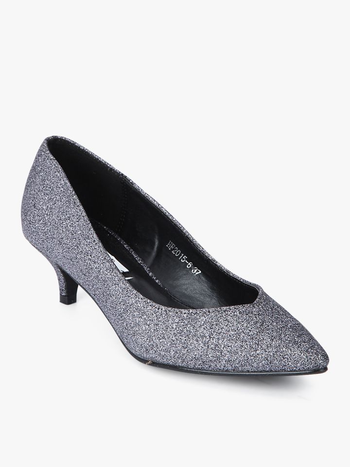 Buy Grey Glitter Pumps Heels for Women 7938883 Myntra