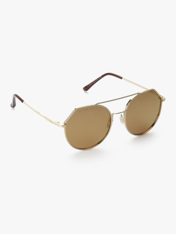 Buy Ted Smith Unisex Oval Mirrored Sunglasses Ts Cameron Gold Sunglasses For Unisex 7960287 Myntra