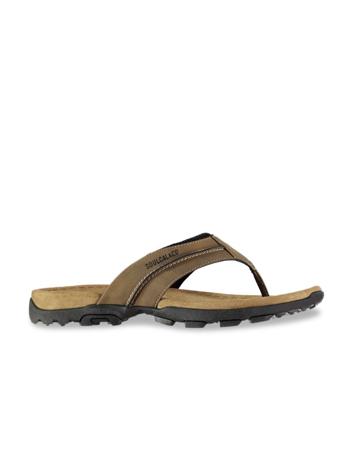 Buy SoulCal Men Brown Solid Slip On Flip Flops Flip Flops for