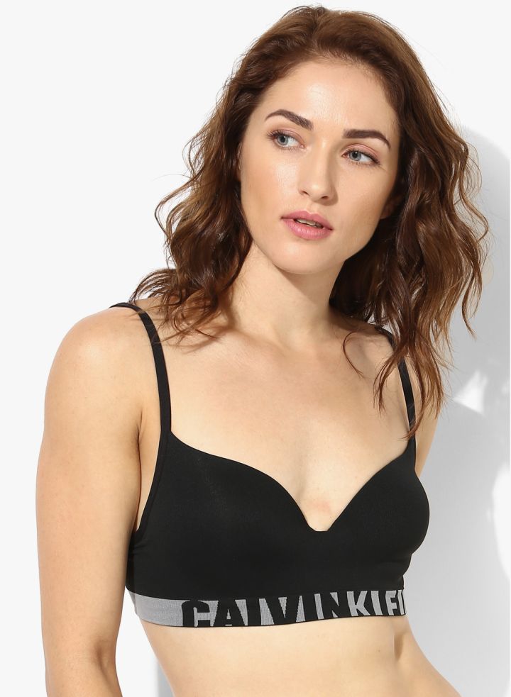 Buy Calvin Klein Underwear Black & Black Printed Non Wired Lightly Padded T  Shirt Bra - Bra for Women 8227835