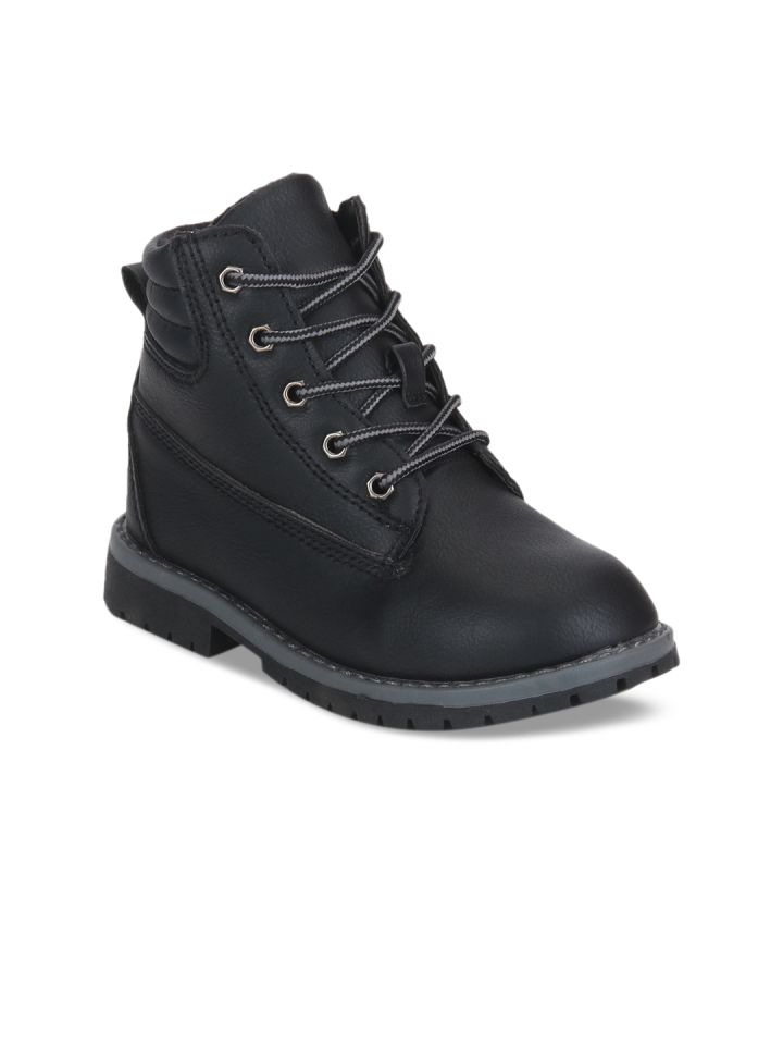 Truffle collection women black solid heeled boots shop