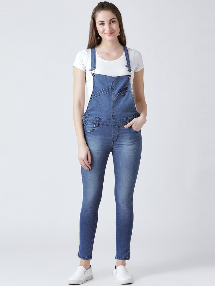 Buy Devis Women Blue Solid Denim 