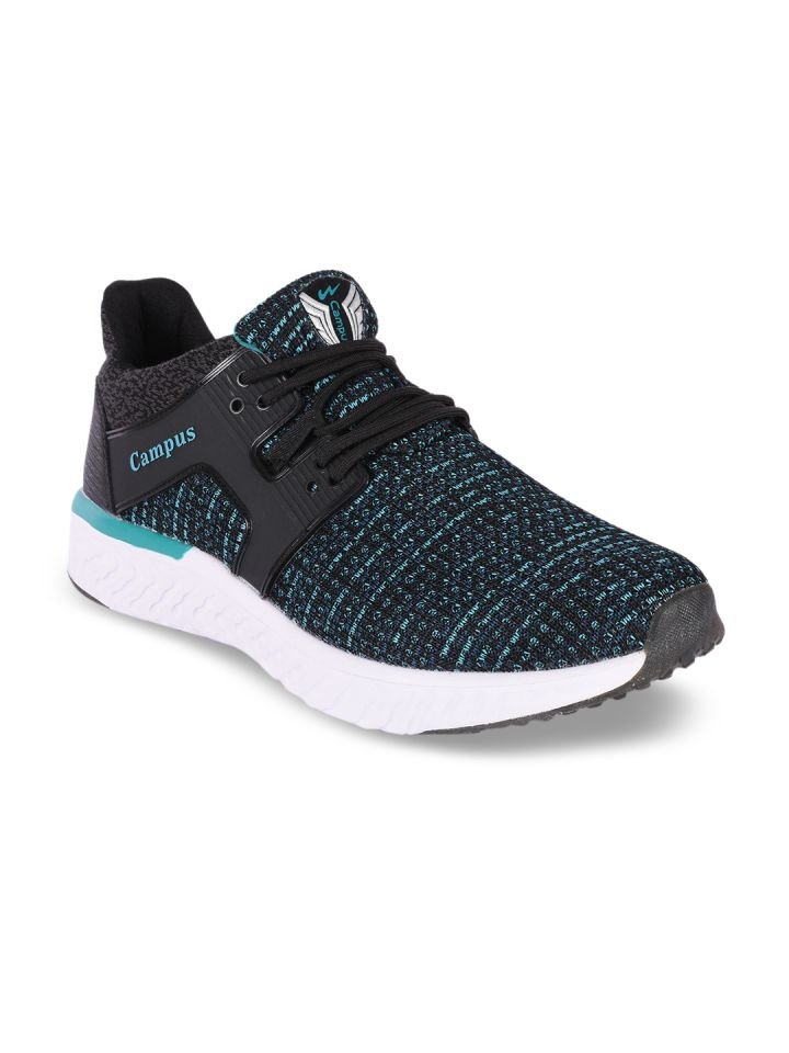 Campus Men Iconic Black Blue Running Shoes