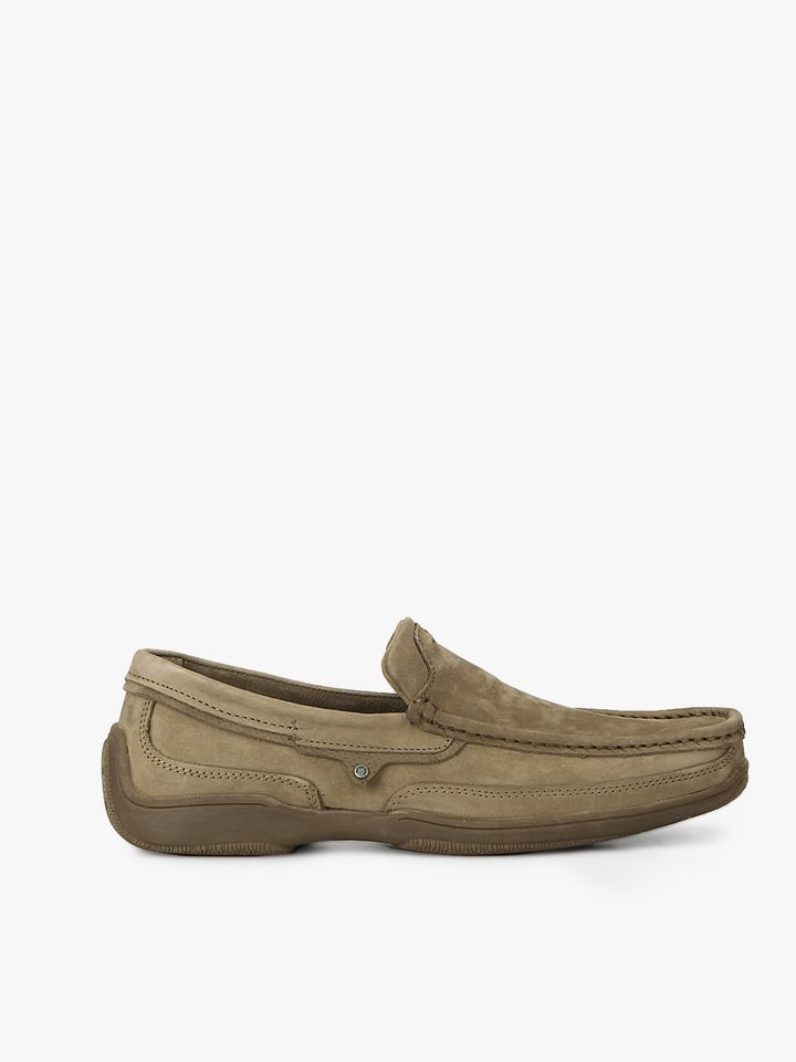 Buy Woodland Men Taupe Solid Leather 