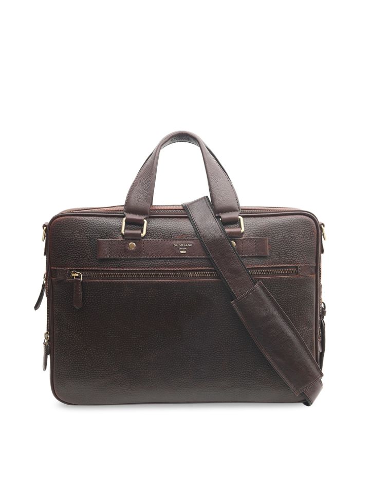Buy Da Milano Unisex Brown Solid Laptop Bag Laptop Bag For Unisex 8462285 Myntra