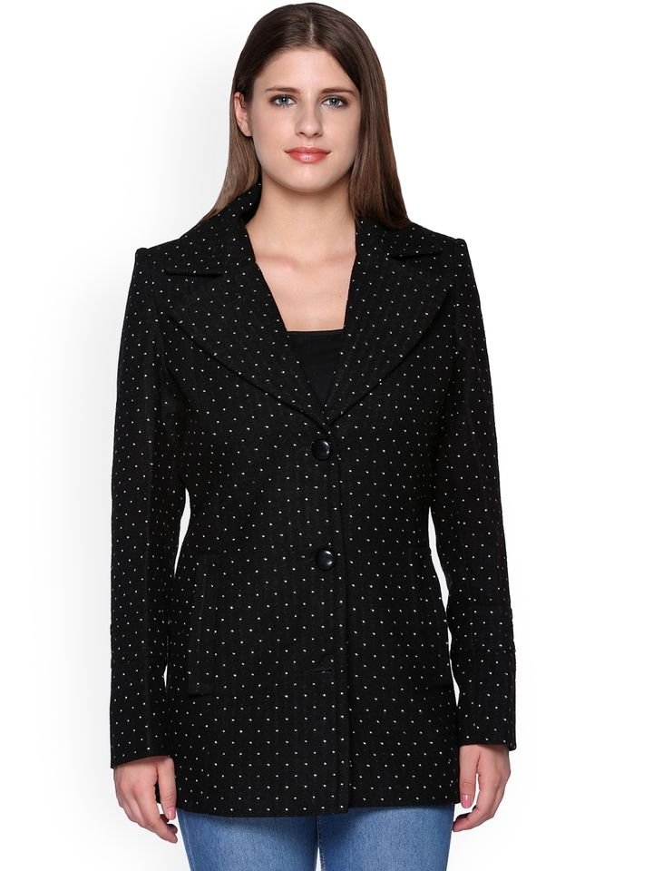Tweed Coat With Notched Lapel - Coats 