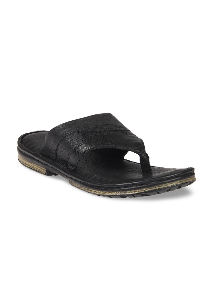Buy Franco Leone Men Black Comfort Leather Sandals Sandals for