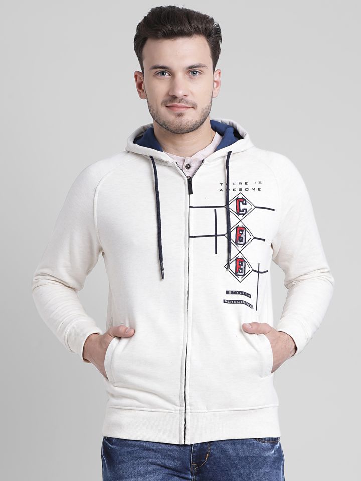 Buy COBB Men Off White Printed Hooded Sweatshirt Sweatshirts for