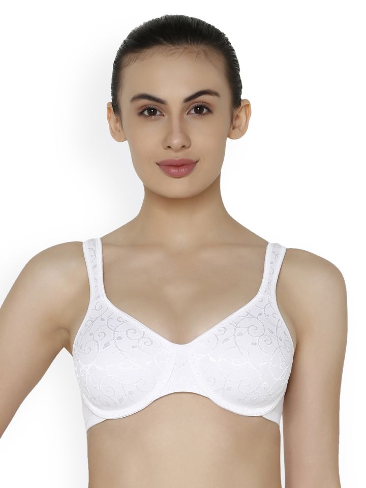 Triumph Elegant Cotton N Non Wired Non Padded Full Cup Soft Supportive Bra  White US34D