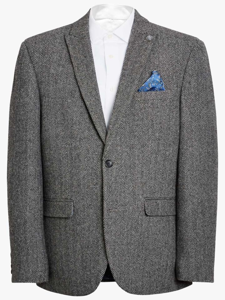 textured grey blazer