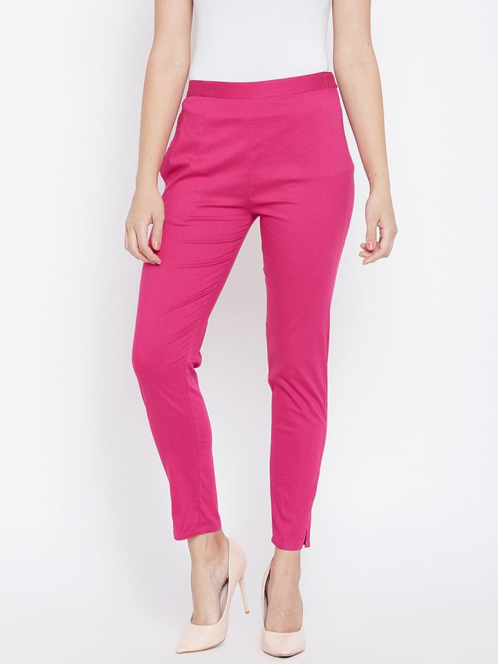 Buy Ishin Women Red Regular fit Cigarette pants Online at Low Prices in  India 