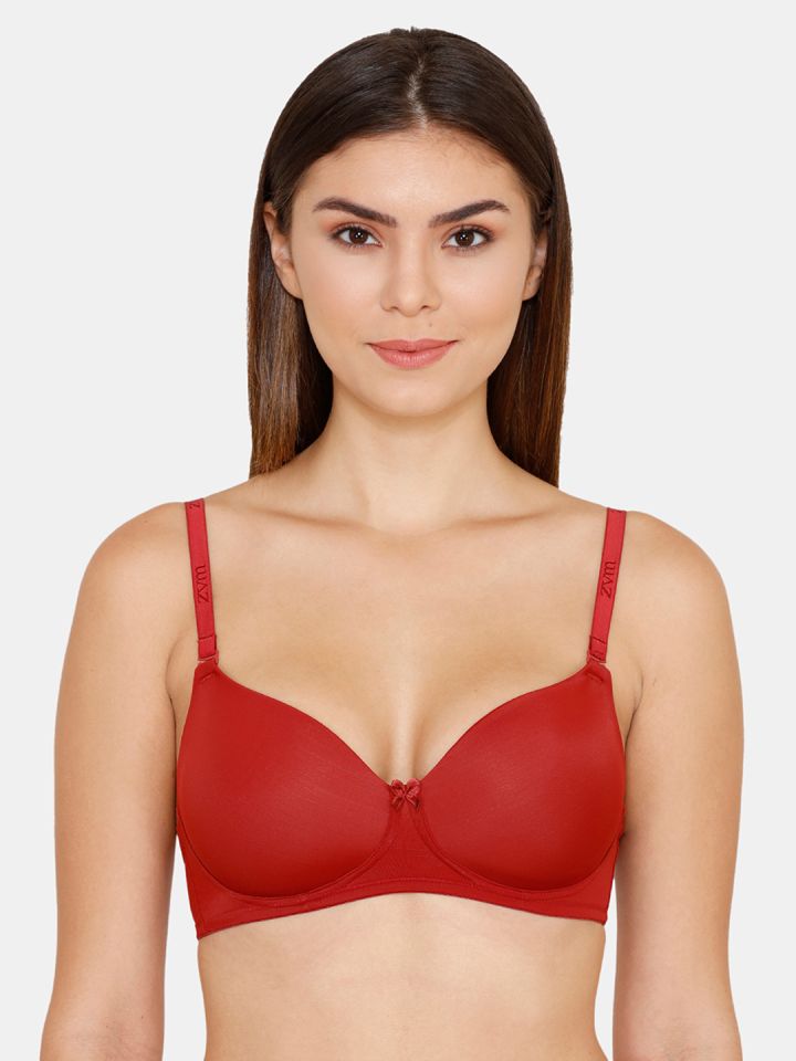 Buy Zivame Red Solid Non Wired Lightly Padded T Shirt Bra ZI1946FASH00RED -  Bra for Women 10806144