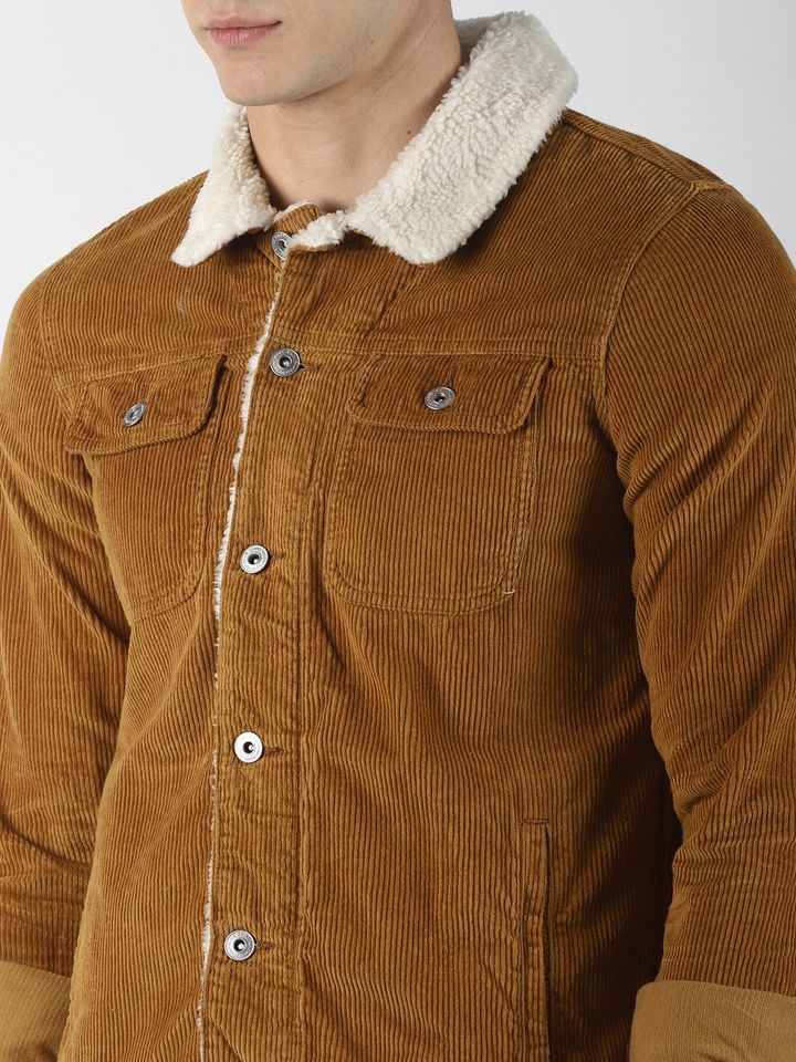 Buy Blue Saint Men Brown Solid Corduroy 