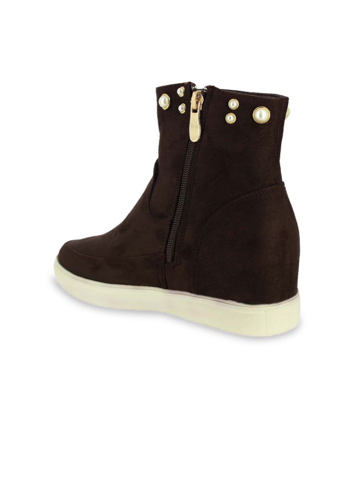 Buy Alberto Torresi Women Brown Solid Waterproof Lining Mid Top