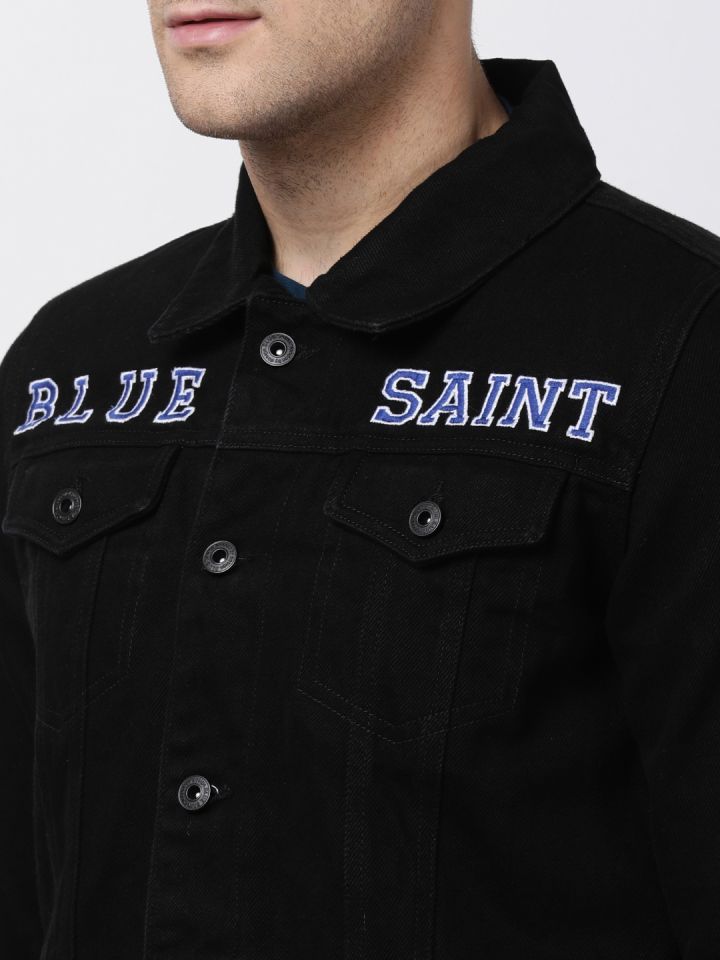 Blue saint black denim jacket online