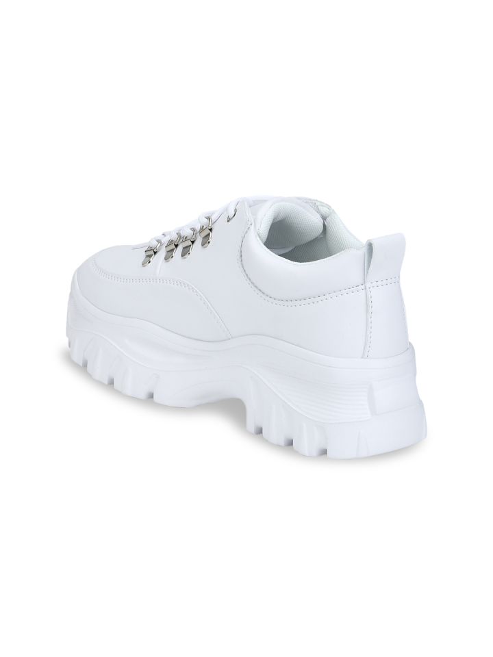 Buy Truffle Collection Women White Sneakers Casual Shoes for