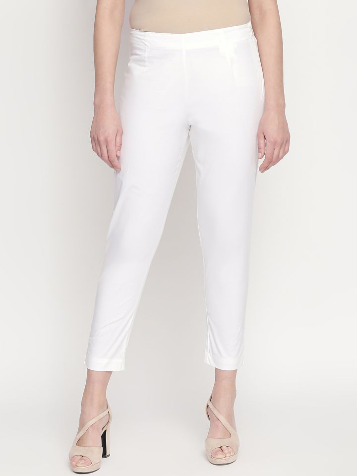 Womens white online cigarette trousers