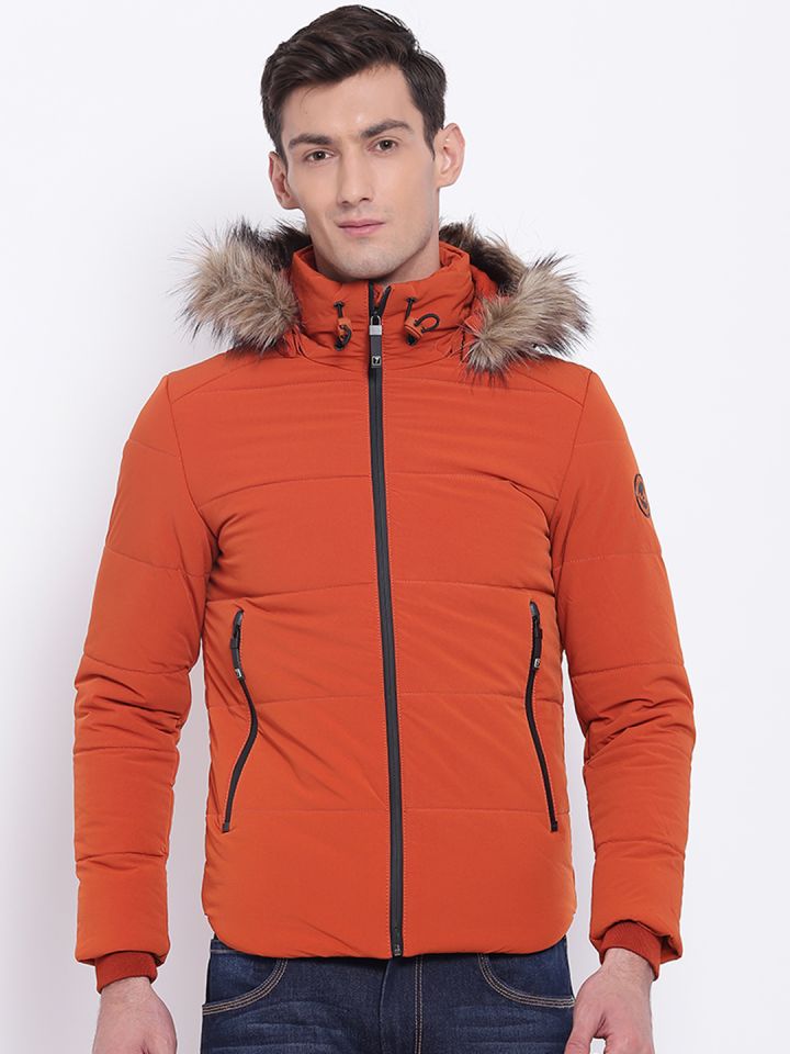 Orange parka mens store