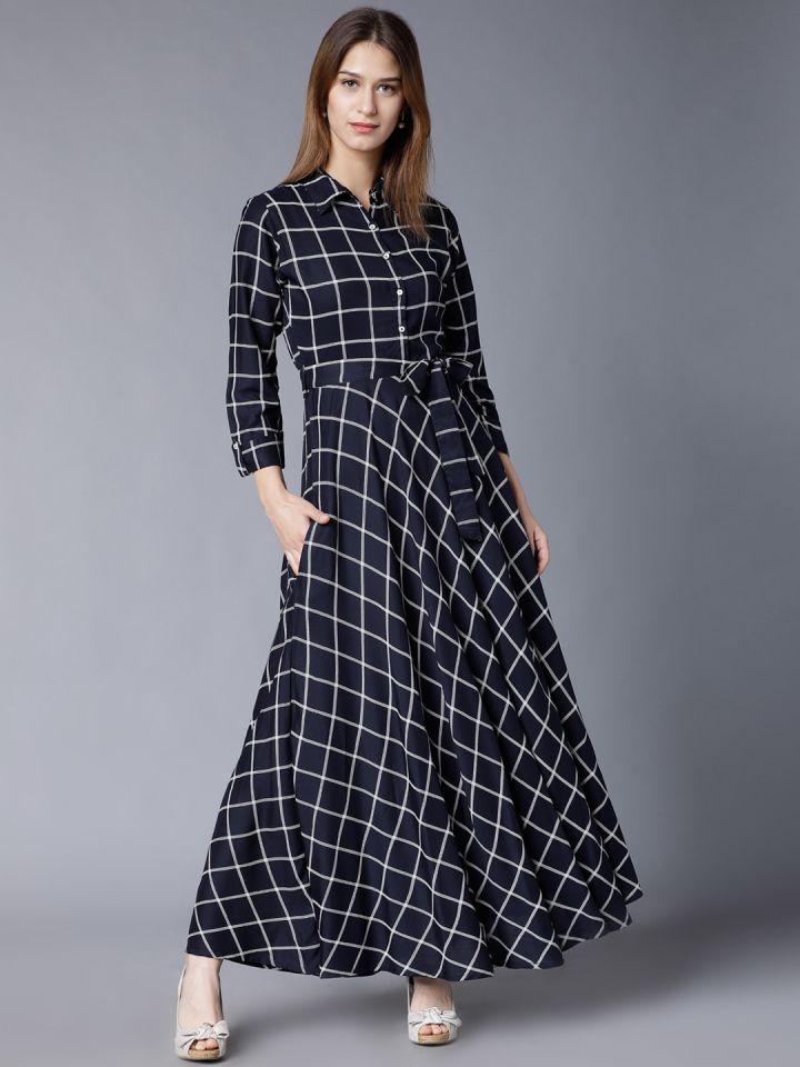 Vishudh black printed maxi dress hotsell