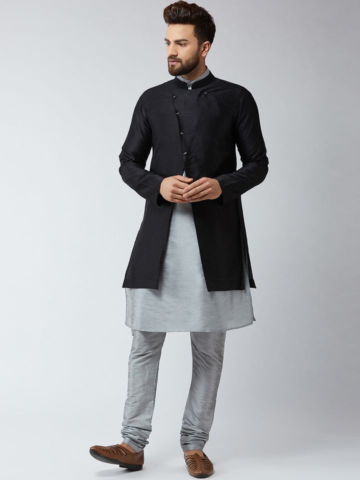 Black and grey kurta clearance