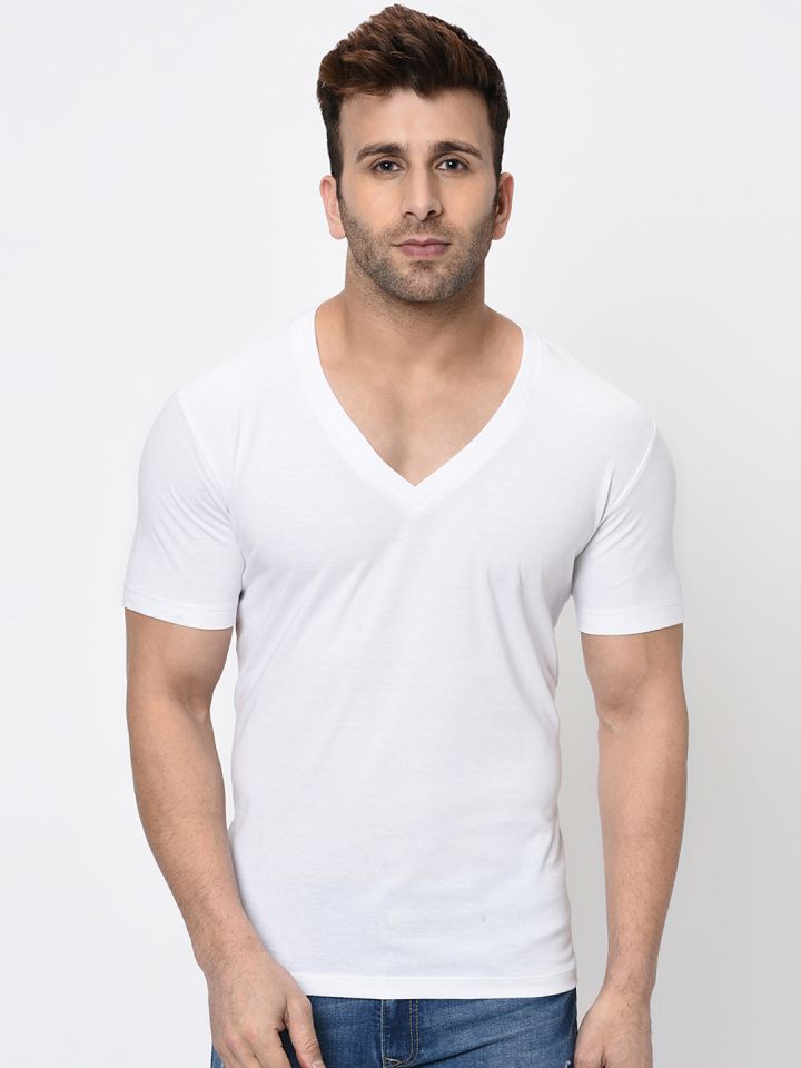 White vneck on sale tshirt mens