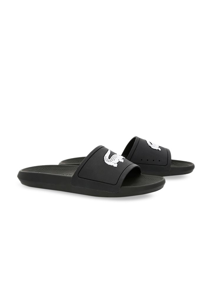 Mens black outlet lacoste sliders