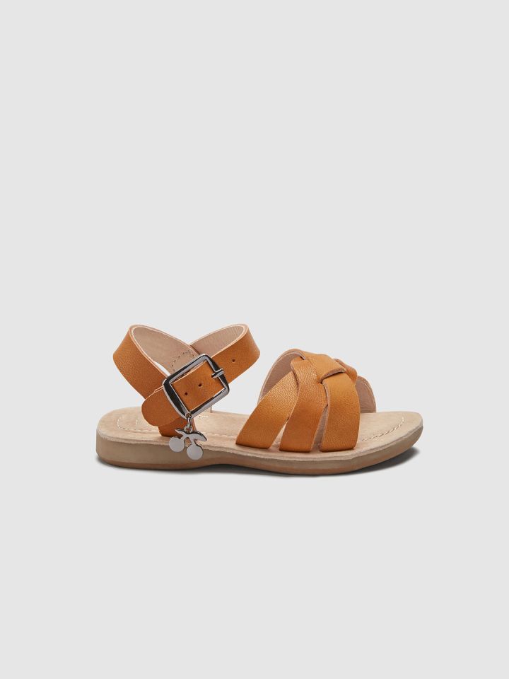 next Girls Tan Brown Leather Sandals