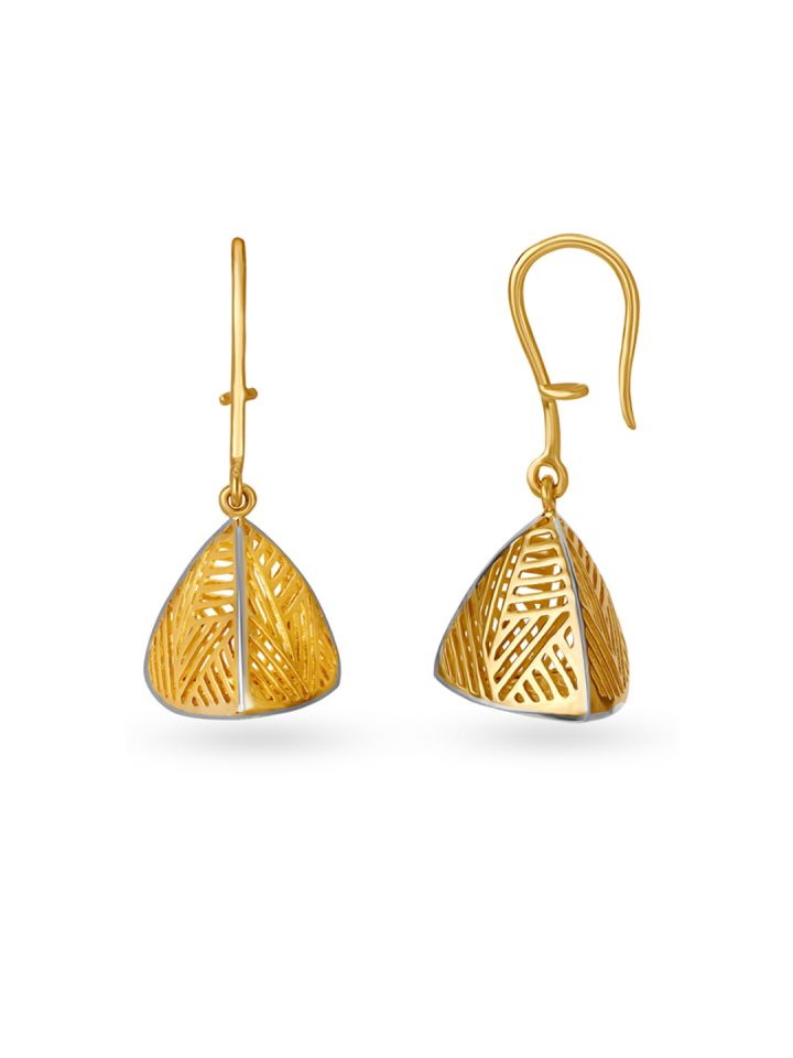 Buy Mia By Tanishq 14KT Yellow And White Gold Hoop Earrings With