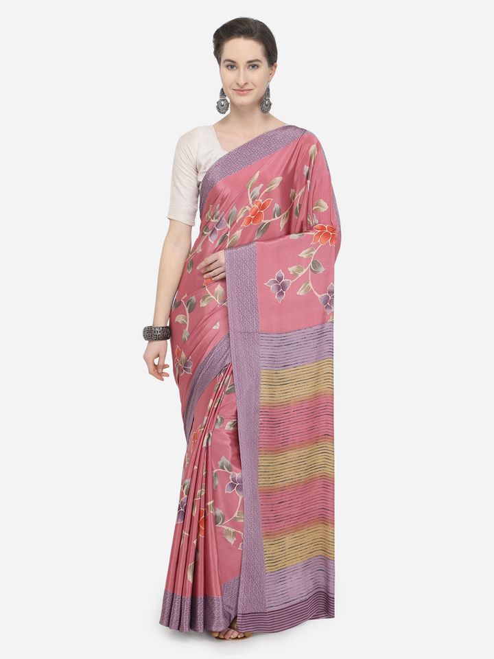 poly crepe saree