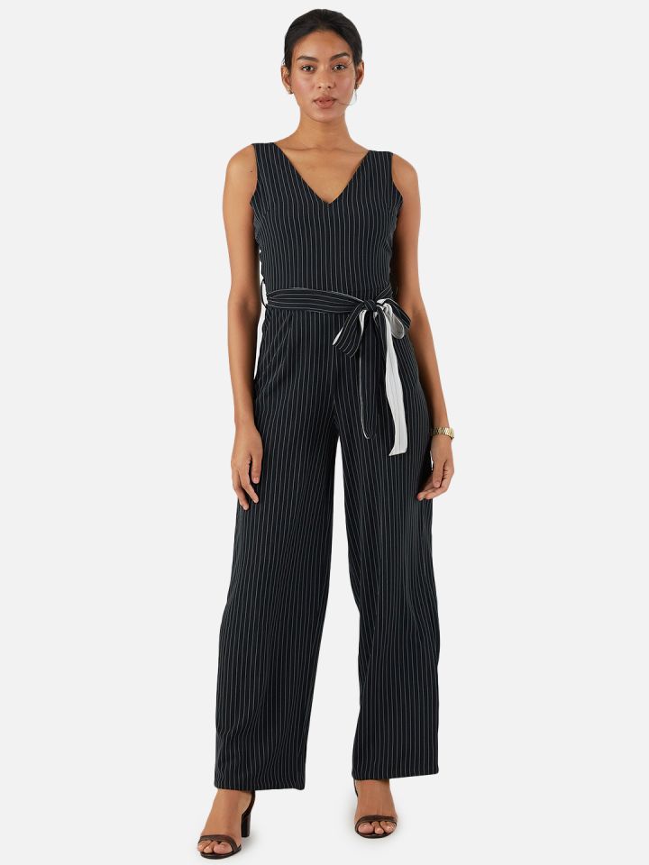 Striped shop jumpsuit myntra