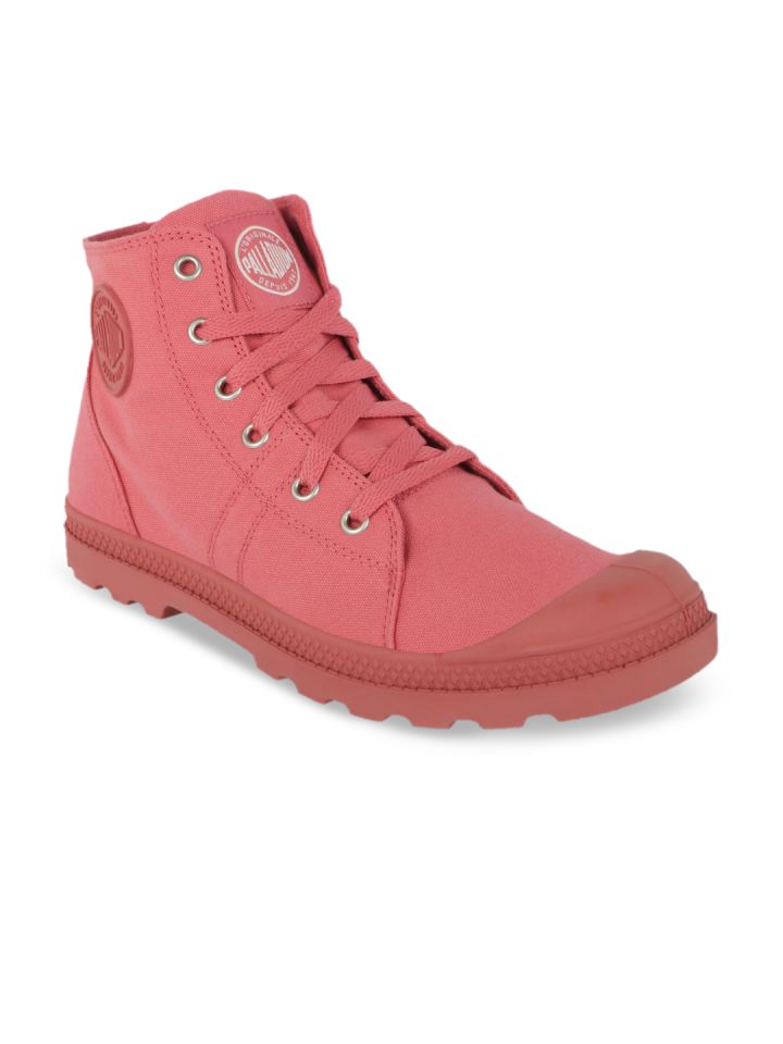 PALLADIUM Women Pink Solid Canvas Mid Top Sneakers